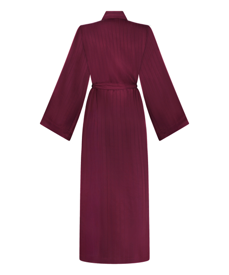 Kimono satynowe w prążki, Fioletowy