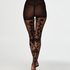 Paisley 20 denier tights, Czarny