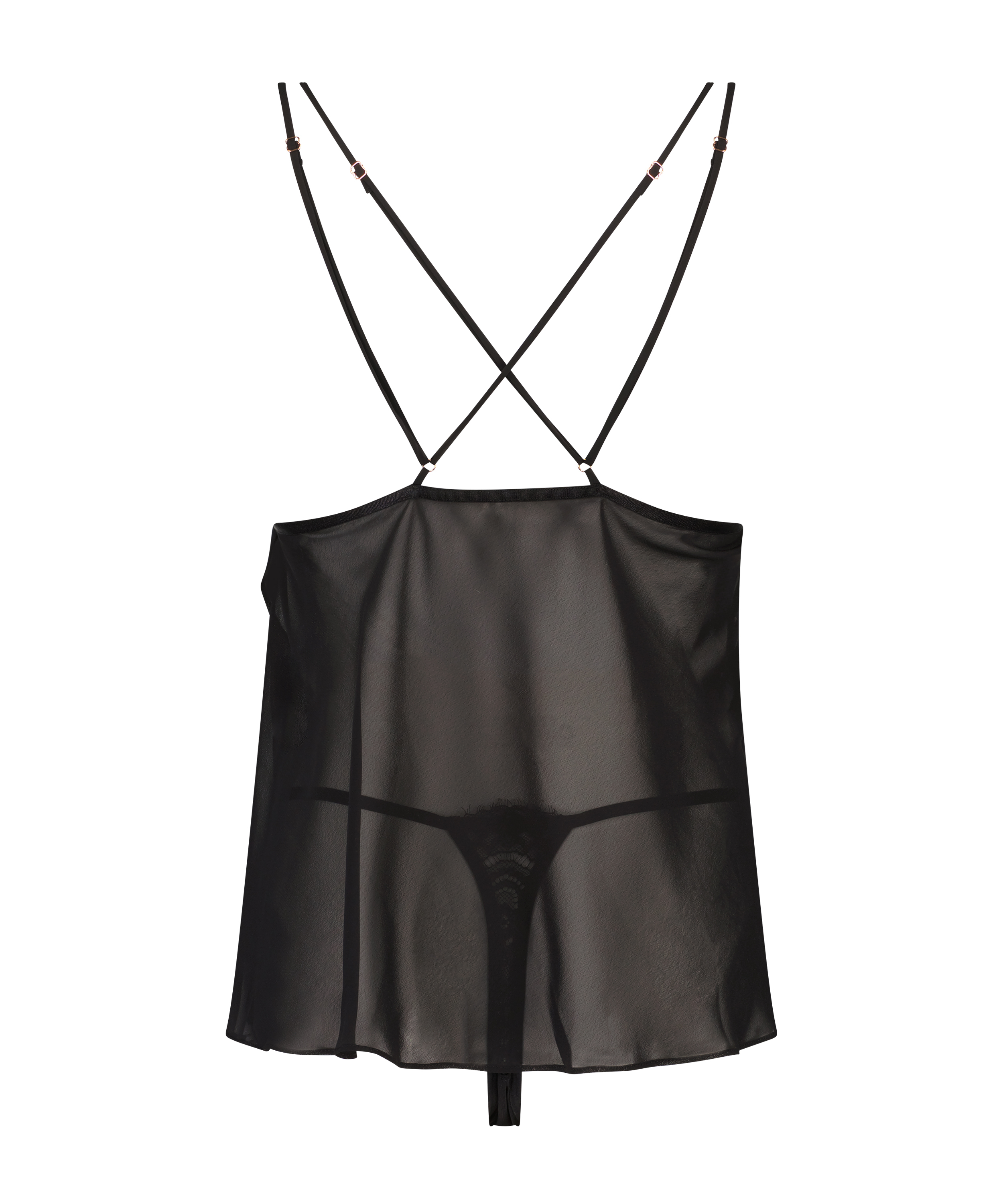 Babydoll Chiffon Lace, Czarny, main