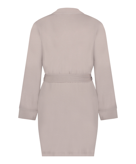 Kr&oacute;tki szlafrok z dżerseju Essentials, Beżowy