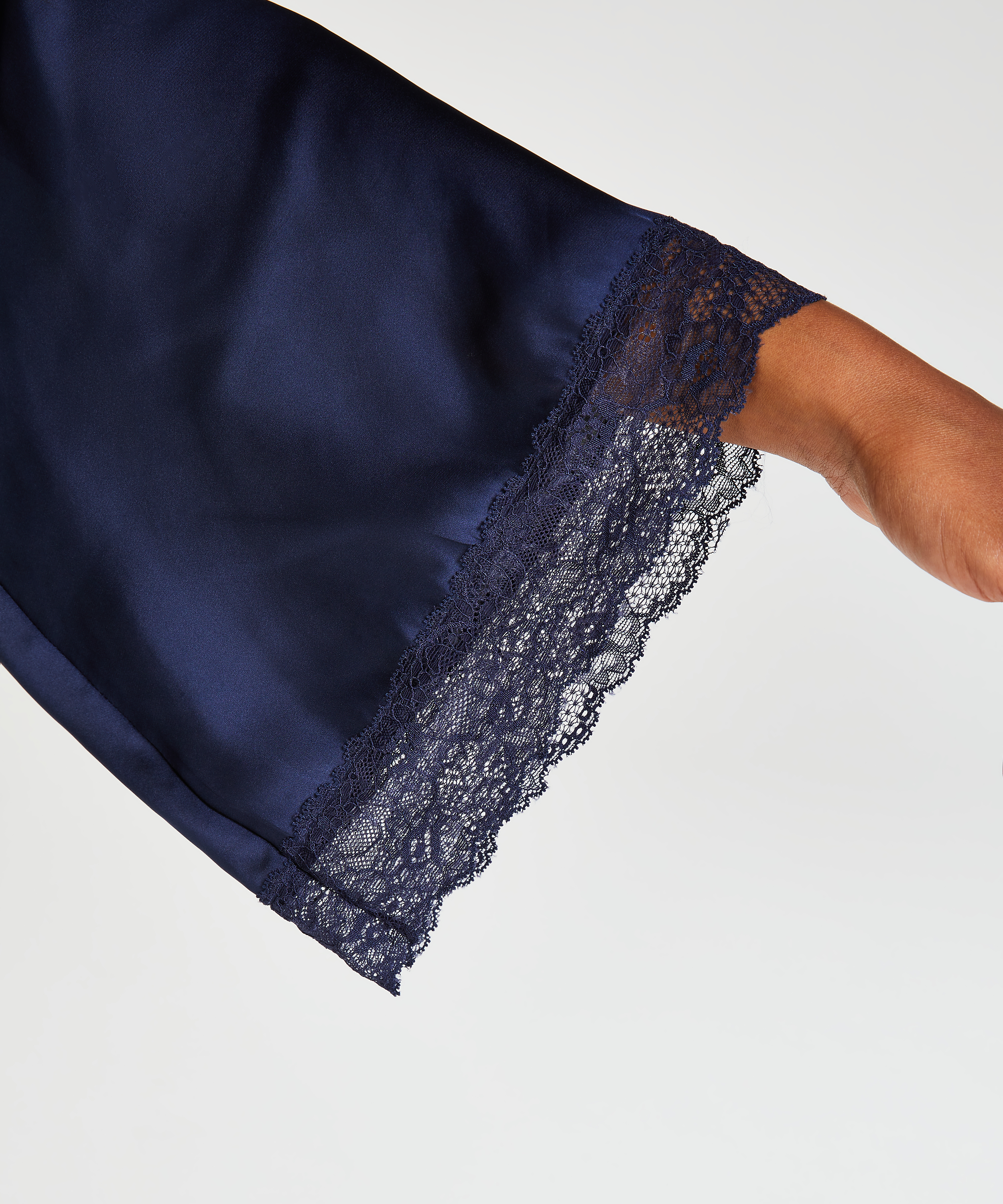 Satynowe kimono Meili, Niebieski, main