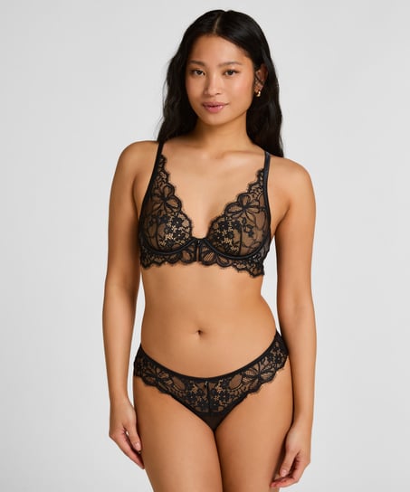 Biustonosz z Fiszbinami Bez Wkładek Prina, Czarny