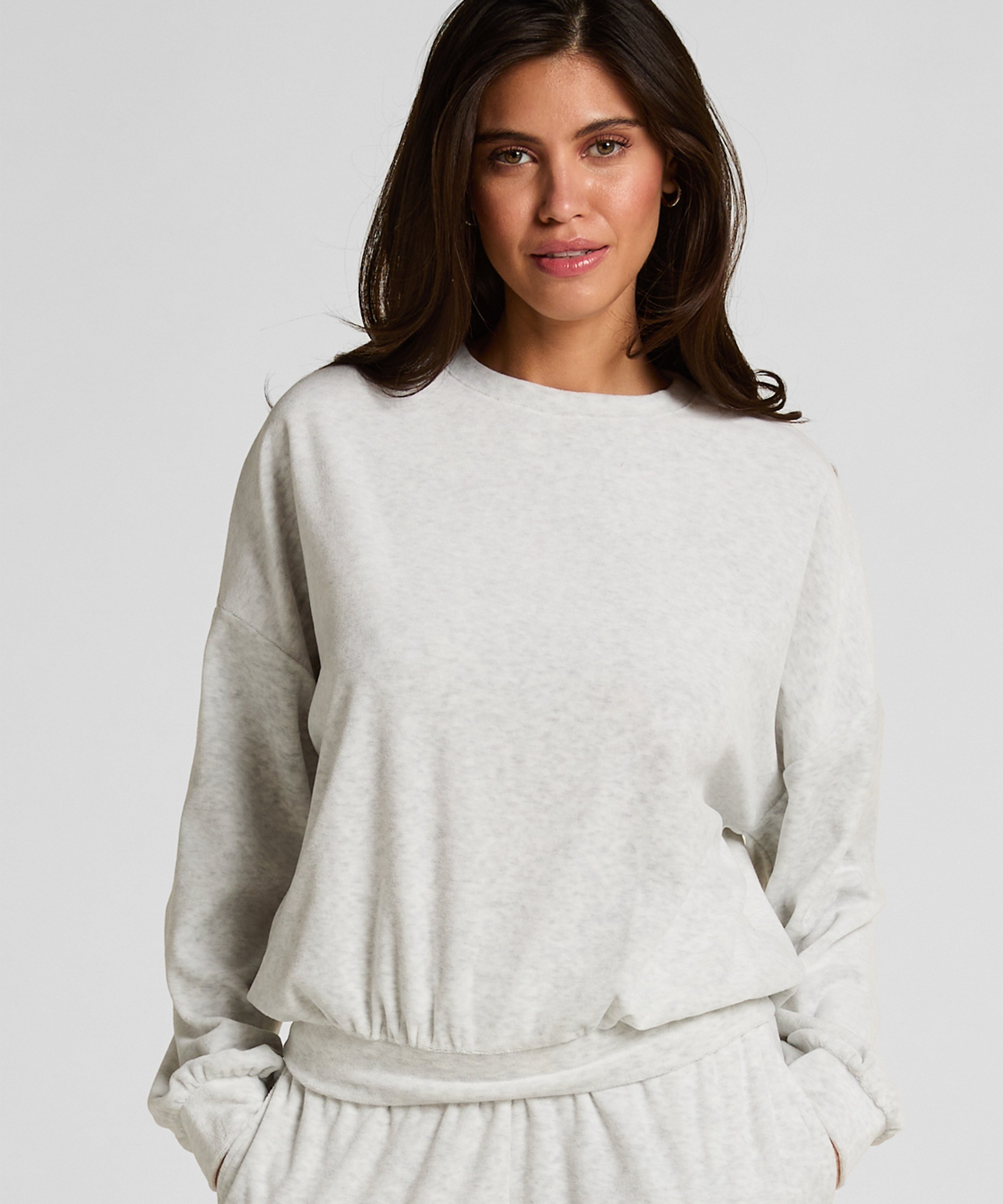 Welurowy top, Szary, main