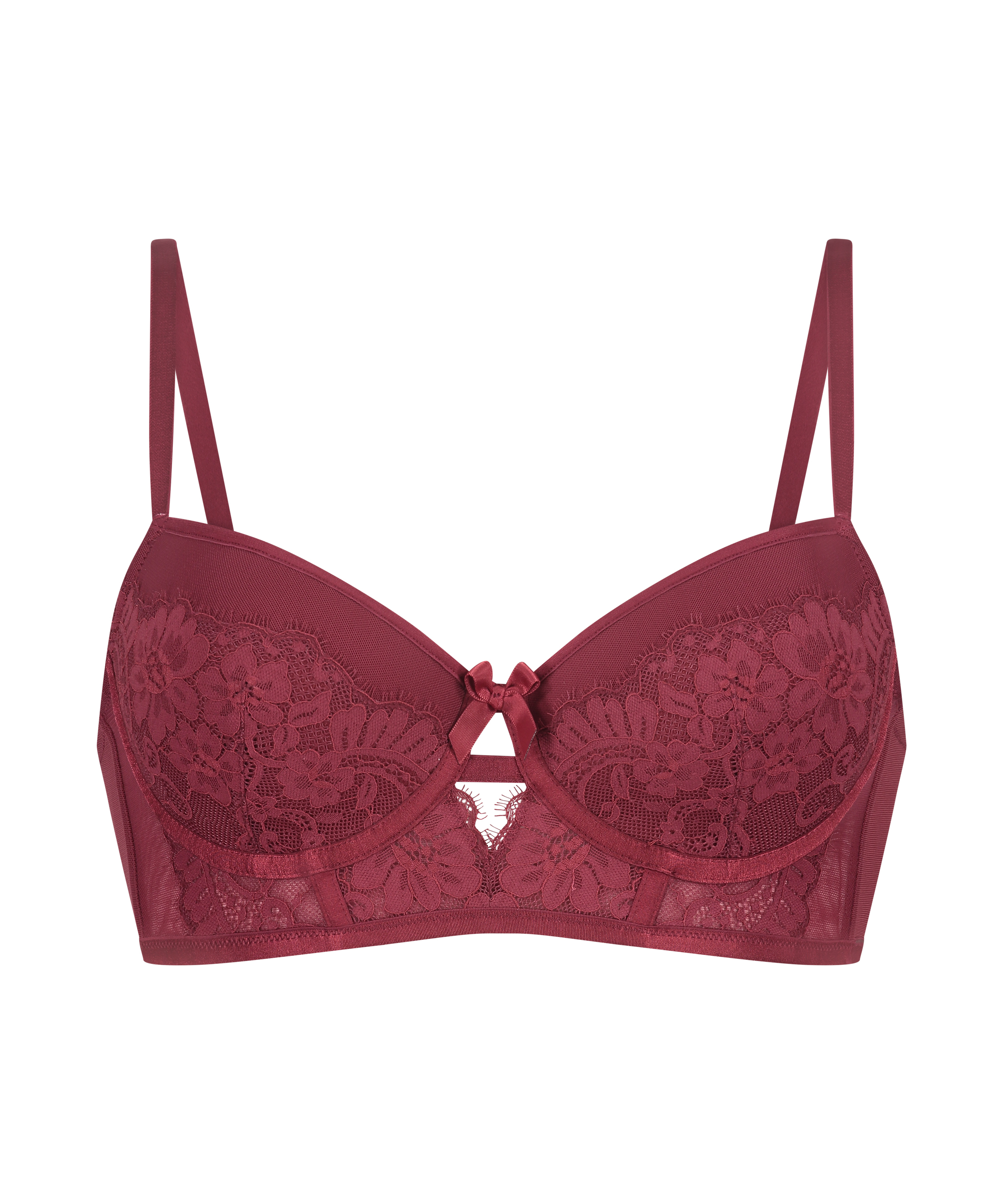 Biustonosz usztywniany z fiszbinami Longline LouLou, Czerwony, main