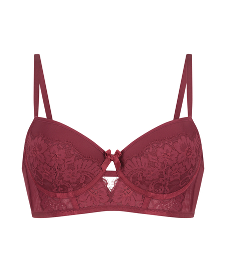 Biustonosz usztywniany z fiszbinami Longline LouLou, Czerwony