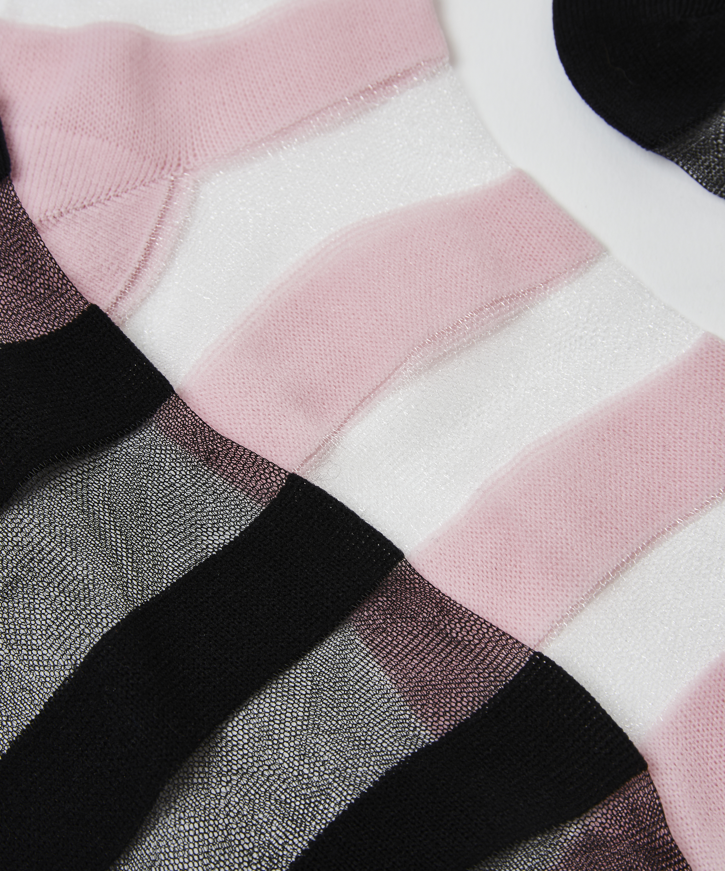 Mesh Striped Socks (2 pairs), Czarny, main