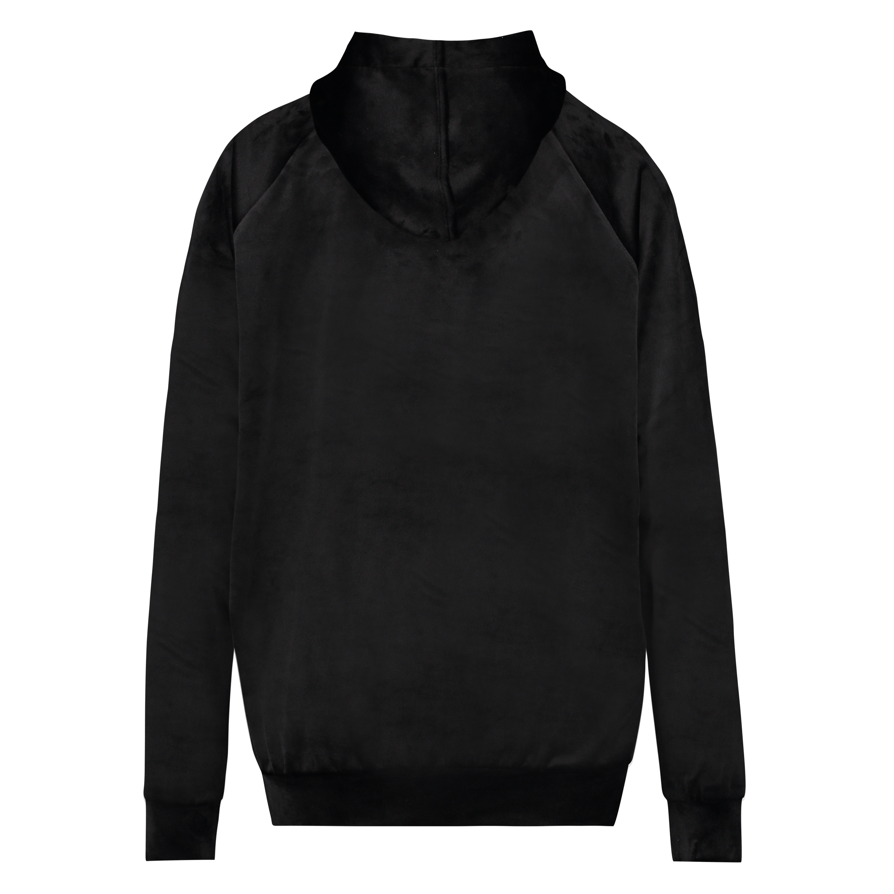 Velvet Long-Sleeved Pyjama Top, Czarny, main