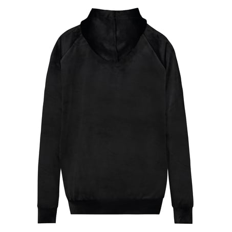 Velvet Long-Sleeved Pyjama Top, Czarny