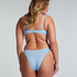 Majtki Bikini Wysoko Krojona Scallop, Niebieski