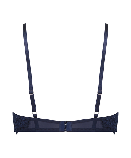 Biustonosz usztywniany z fiszbinami longline Pauline, Niebieski