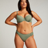 Usztywniany top bikini z fiszbinami Scallop, Zielony
