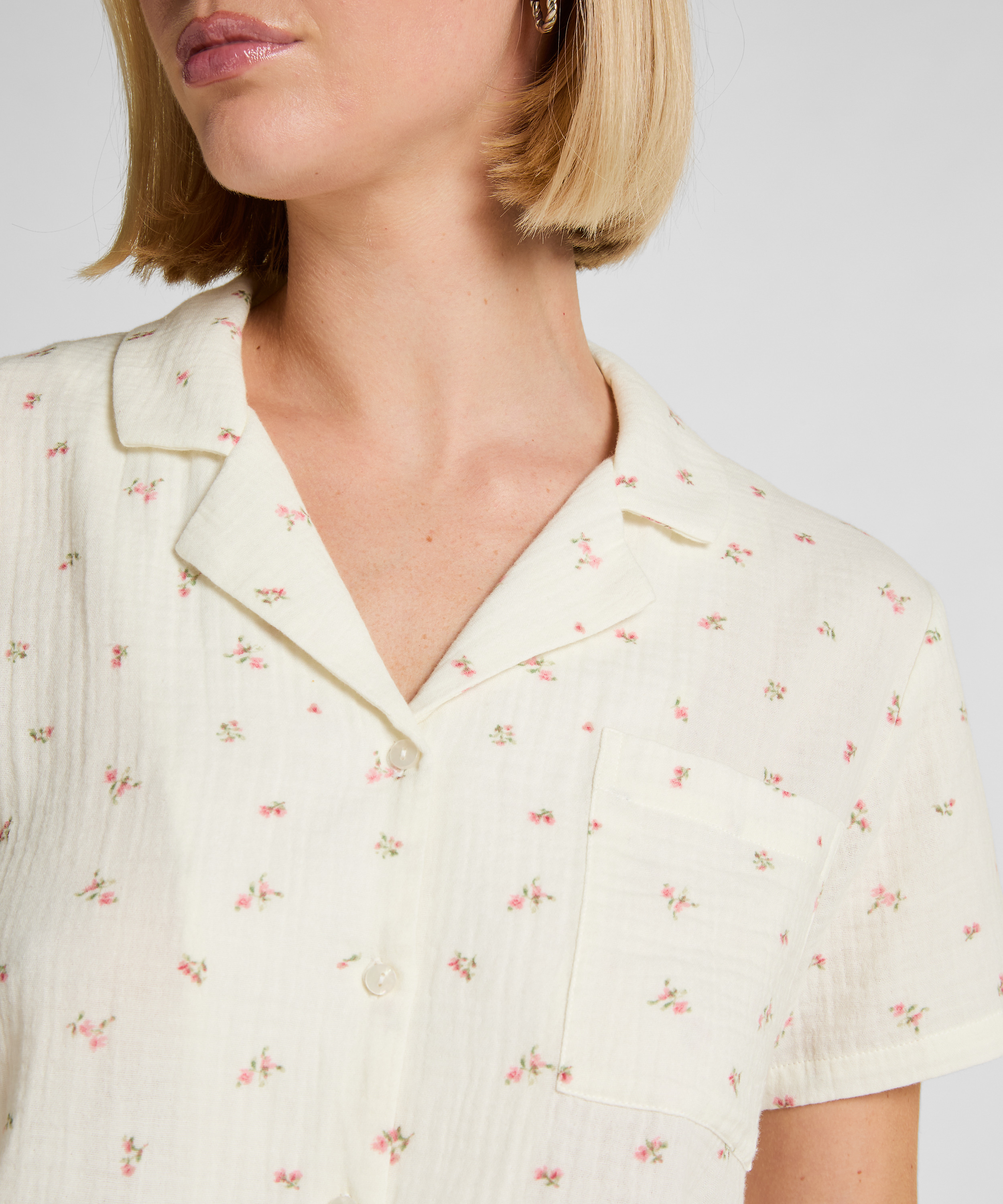 Muślinowa narzutka, Biały, main