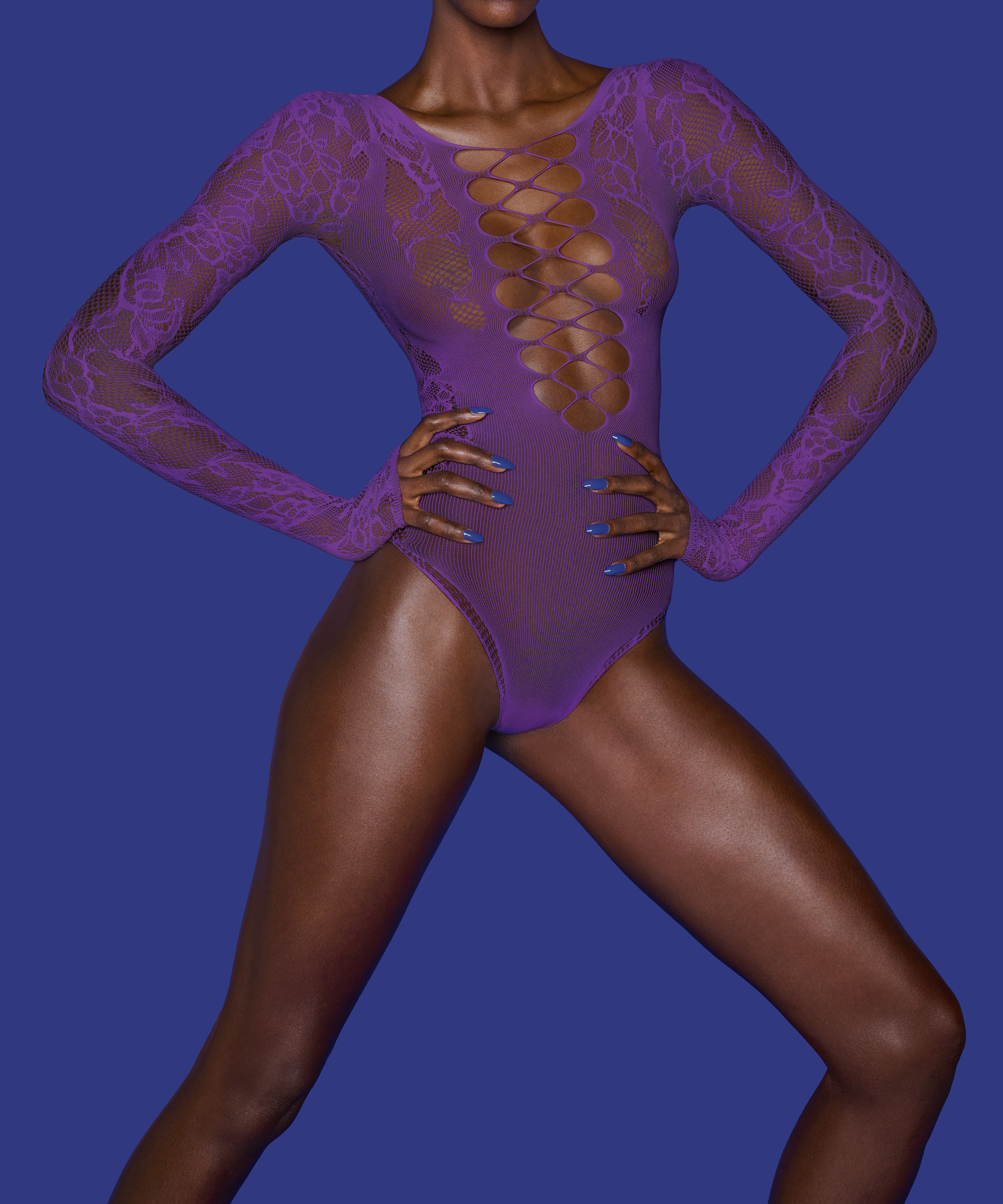 Koronkowe body Nyakim, Fioletowy, main