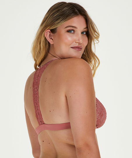 Braletka typu tr&oacute;jkąt Rose, R&oacute;żowy