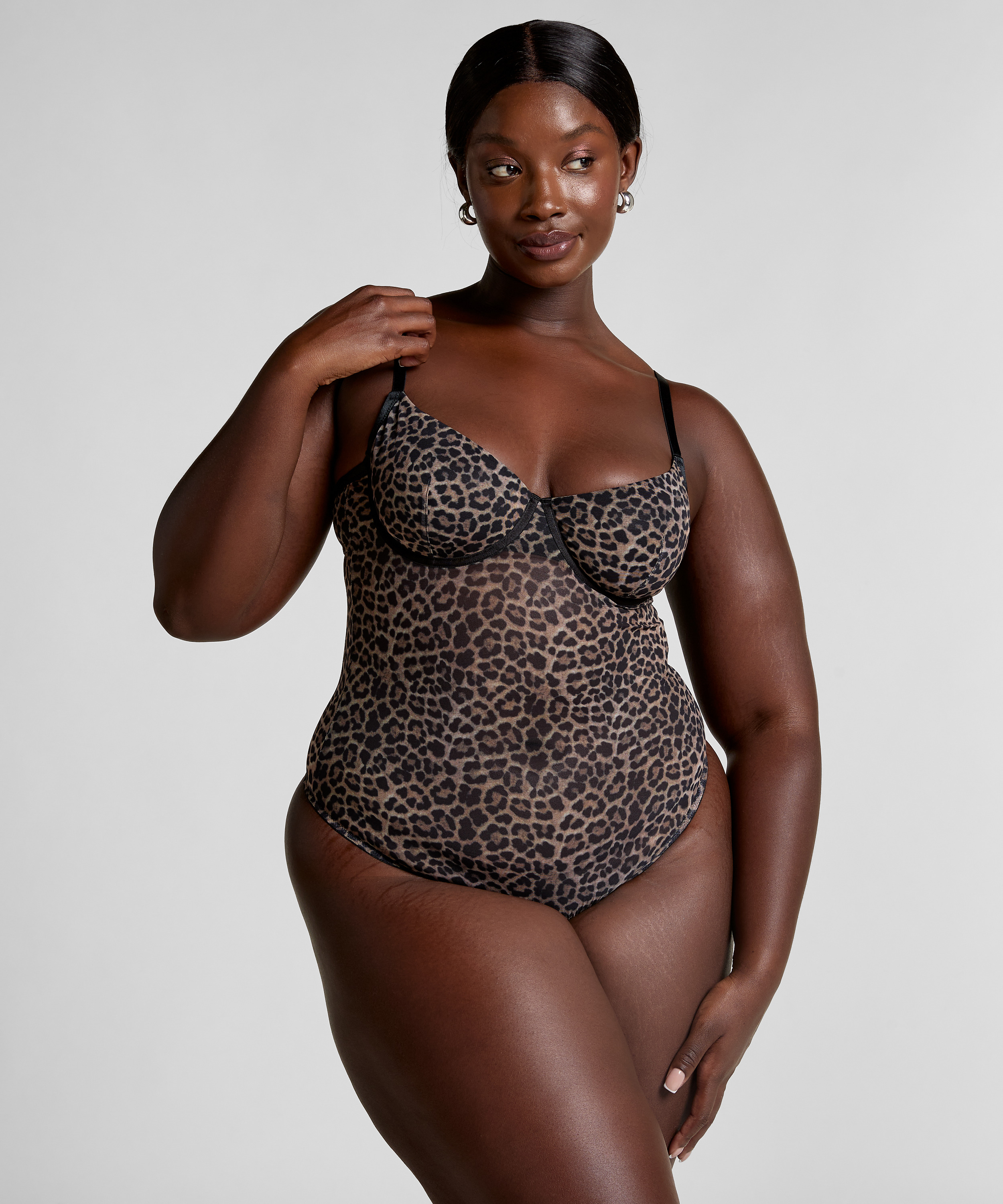 Body Tara Leopard, Czarny, main