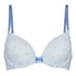 Biustonosz usztywniany z fiszbinami Plunge, Niebieski
