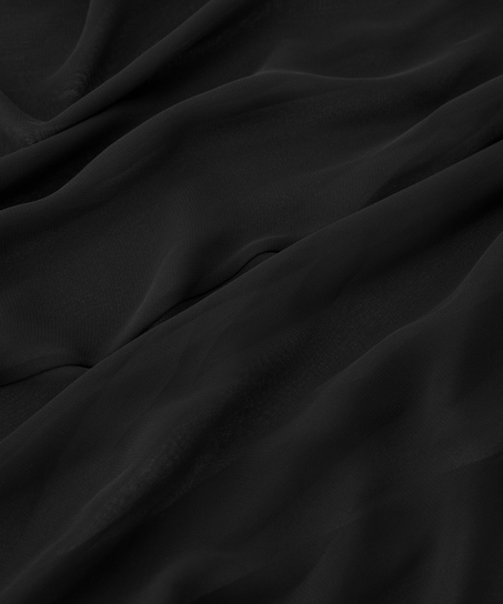 Halka z satyny i szyfonu Lily, Czarny