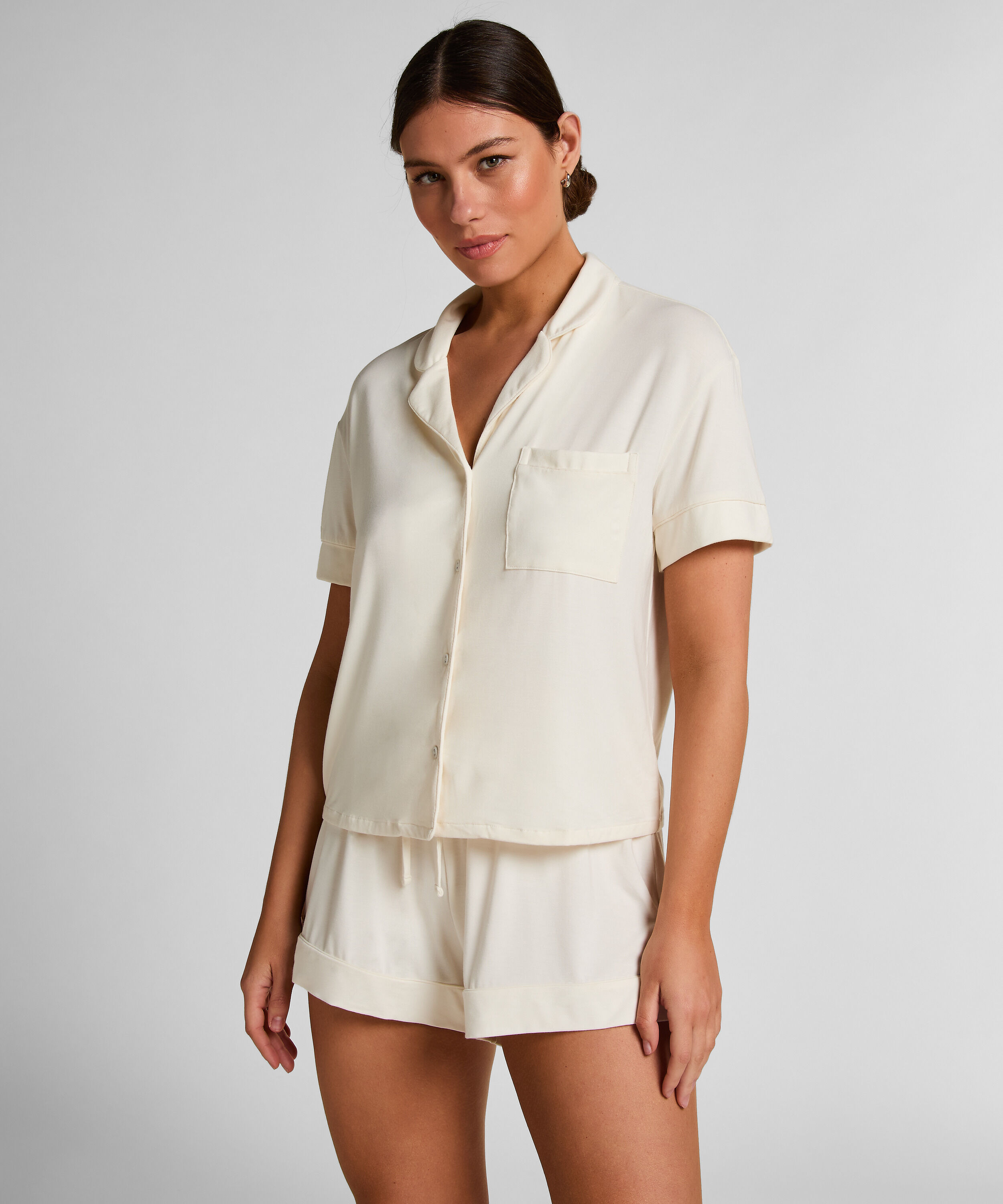 Narzutka Essential z dżerseju z kr&oacute;tkim rękawem, Biały