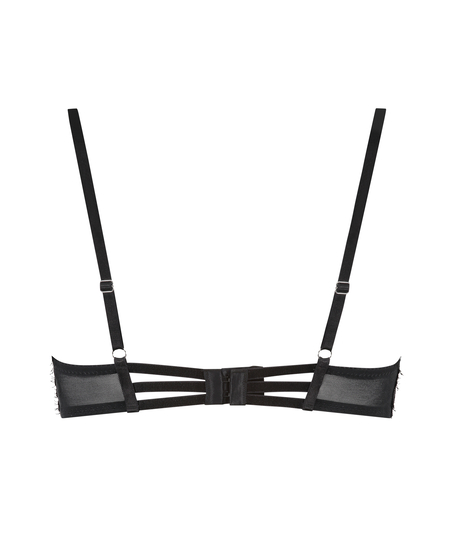 Biustonosz powiększający usztywniany z fiszbinami Arabella, Czarny