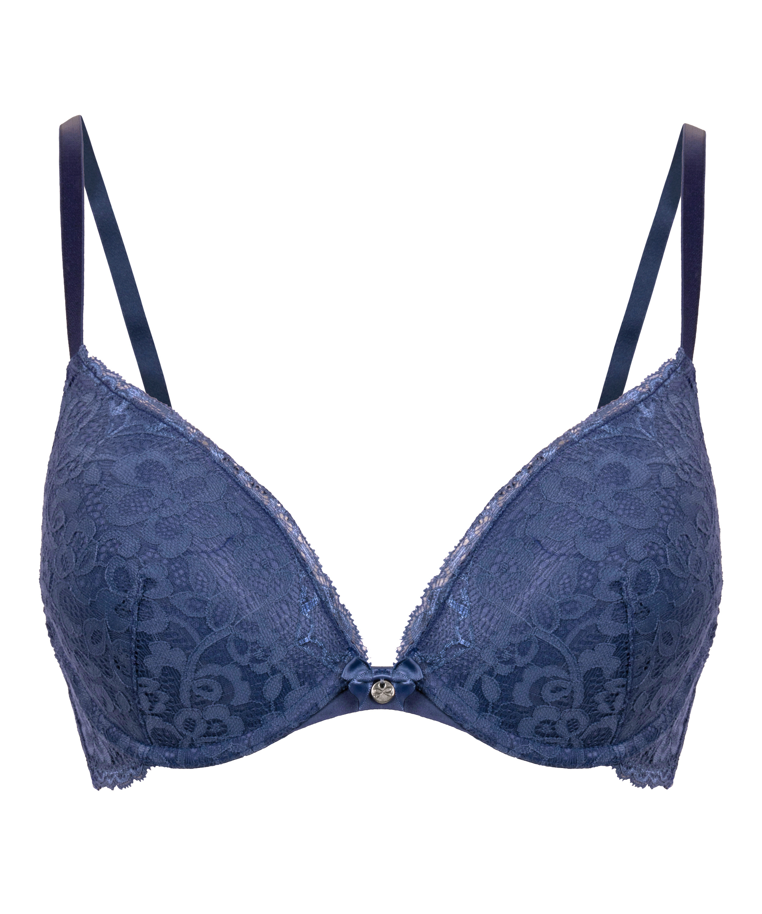 Wyściełany biustonosz push-up z fiszbinami Marine, Niebieski, main