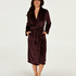 Long Fleece Bathrobe, Czerwony
