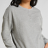 Top z tkaniny wafel Henley, Szary