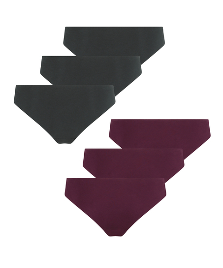 6-pak niewidzialnych, brazylijskich bawełnianych majtek, Niebieski