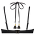 G&oacute;ra od bikini usztywniana, z fiszbinami, z falowanym brzegiem Glam, Czarny