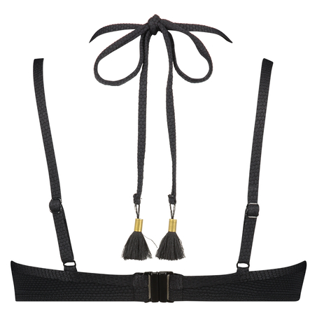 G&oacute;ra od bikini usztywniana, z fiszbinami, z falowanym brzegiem Glam, Czarny