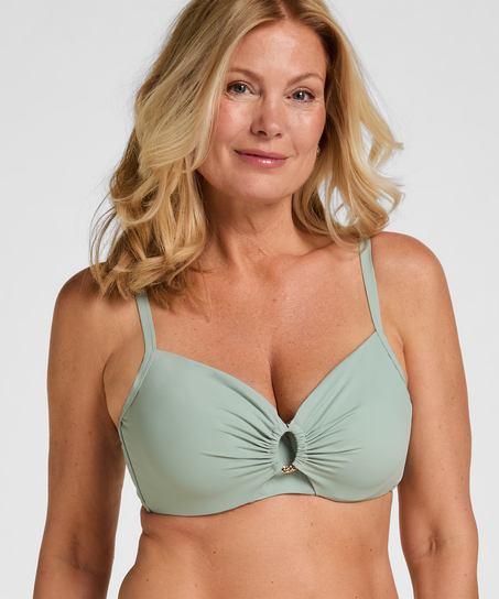Nieusztywniona g&oacute;ra od bikini z fiszbinami Luxe, Zielony