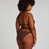 Majtki Bikini Cheeky Tanga Scallop Lurex, Brązowy