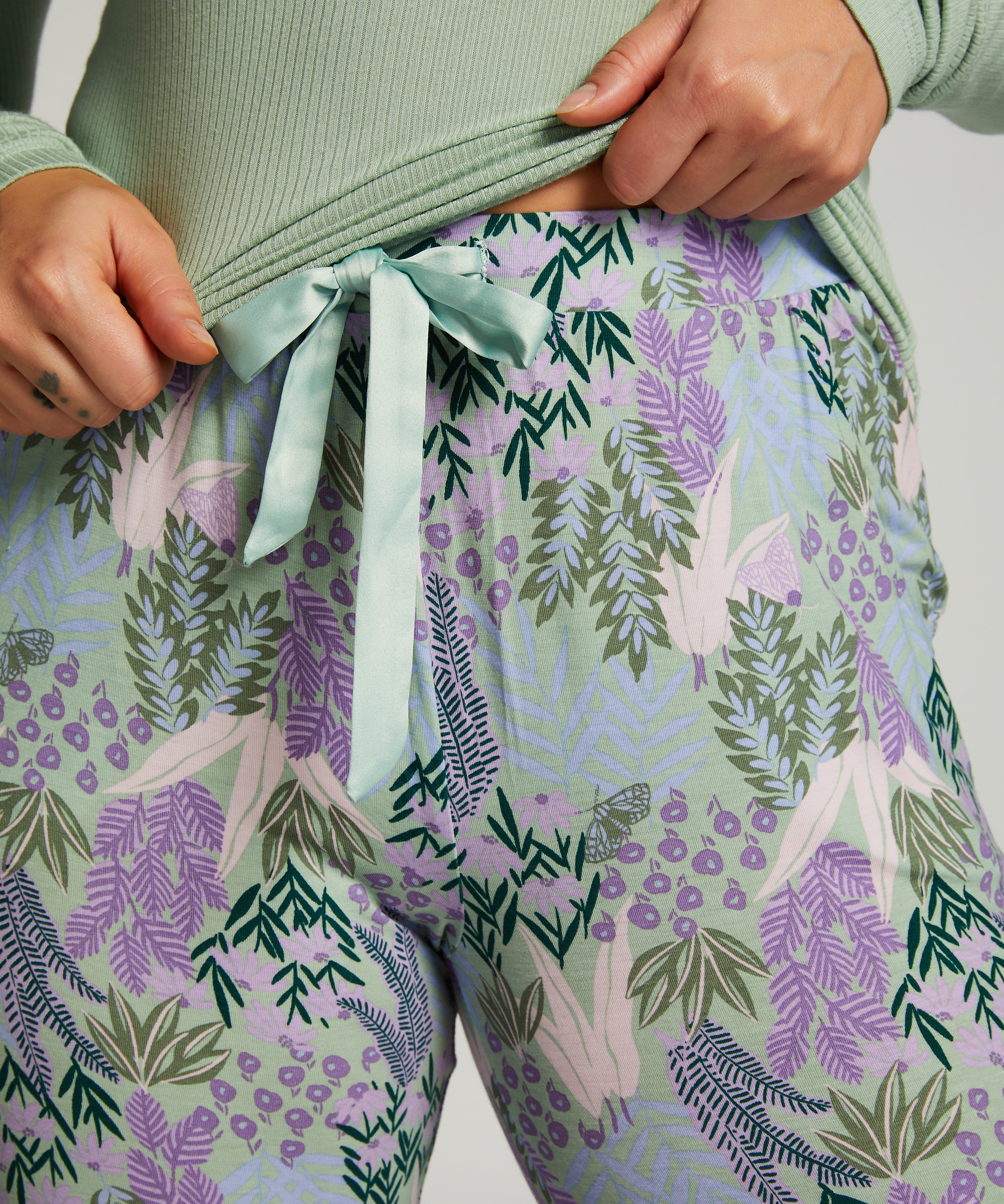 Dżersejowe spodnie od piżamy Petite, Zielony, main