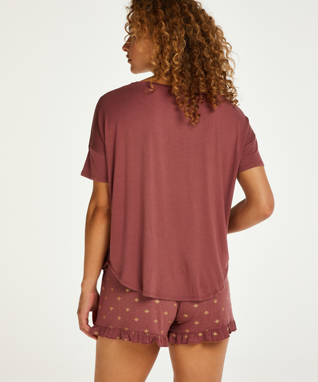 Zestaw piżamowy z szortami, Różowy