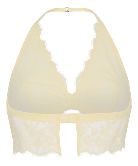 Biustonosz Bralette Halter Longline Prina z Koronki, Ż&oacute;łty