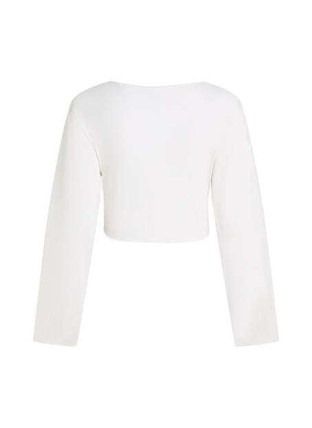 Top z dzianiny plażowej, Biały