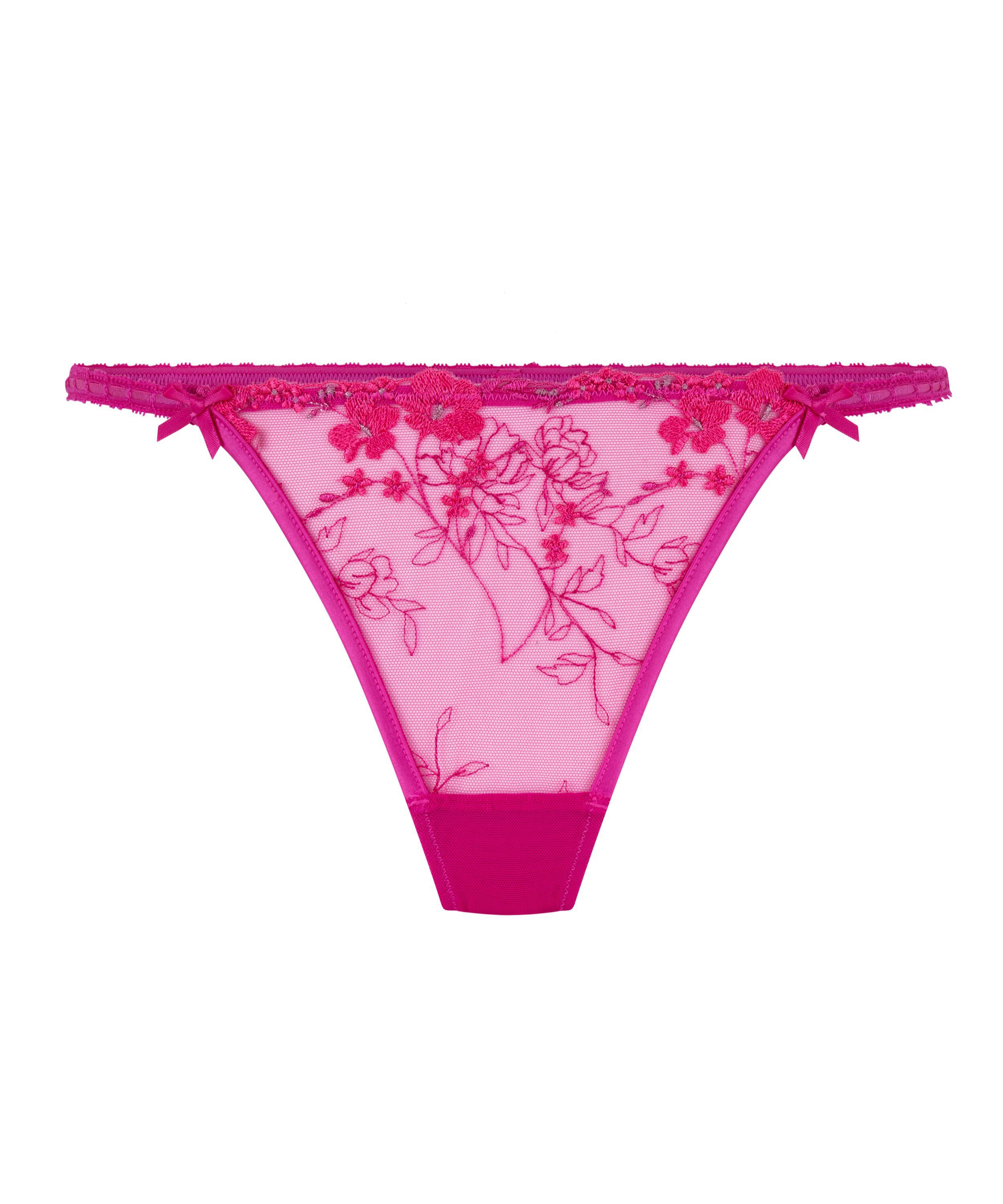 Stringi z wysokim wycięciem Peonie, R&oacute;żowy