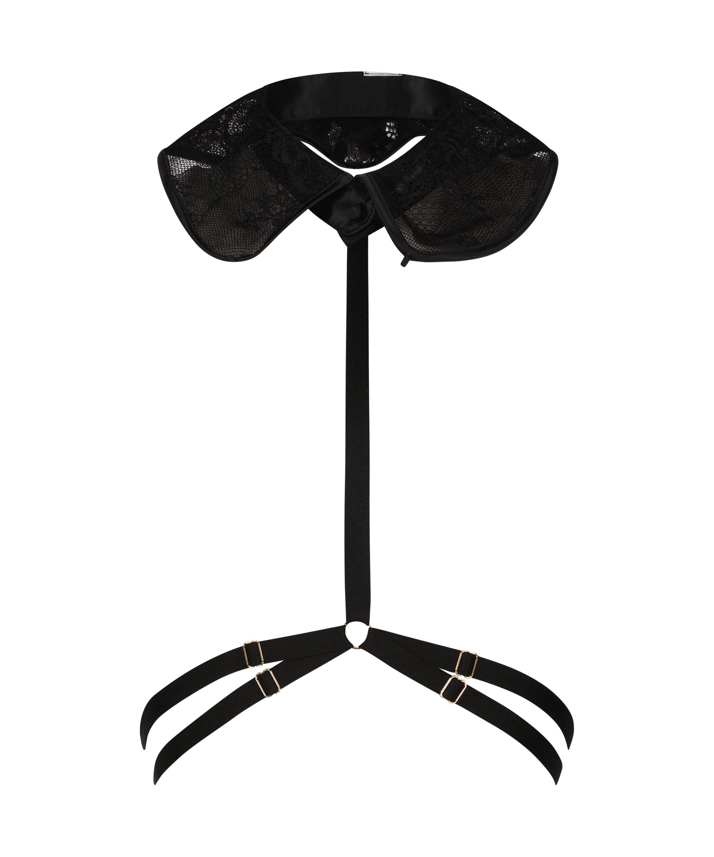 Uprząż z obrożą Private, Czarny, main