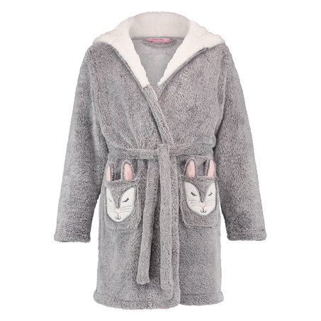 Teens Fleece Bathrobe, Szary