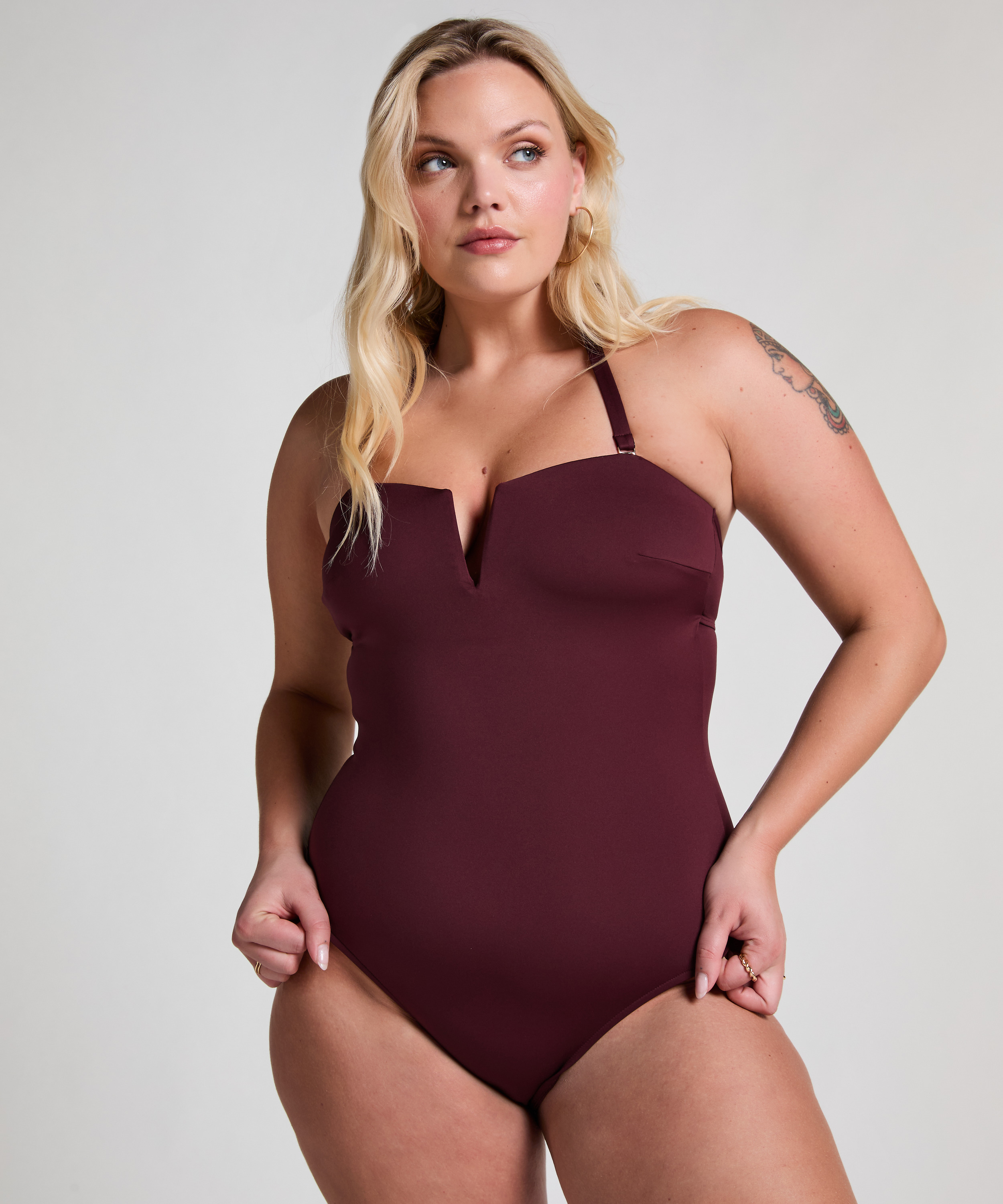 Neoprenowy str&oacute;j kąpielowy Bandeau, Fioletowy, main