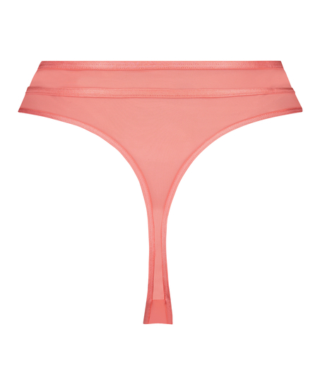 Seksowne wysoko wycięte stringi z siateczki, Pomarańczowy