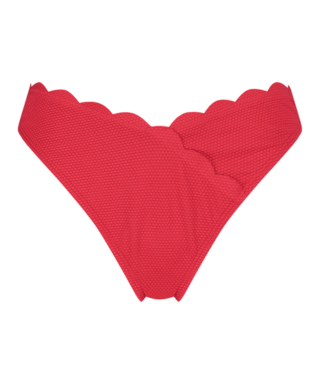 Majtki Bikini Wysoko Krojona Scallop, R&oacute;żowy