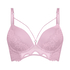 Usztywniany biustonosz push-up z fiszbinami longline Lidia, R&oacute;żowy