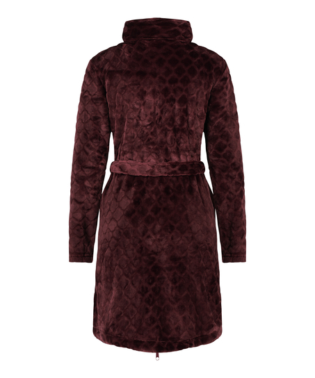 Szlafrok z polaru z zamkiem błyskawicznym, Fioletowy