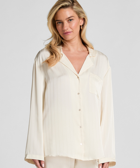 Kurtka satynowa w prążki, Biały