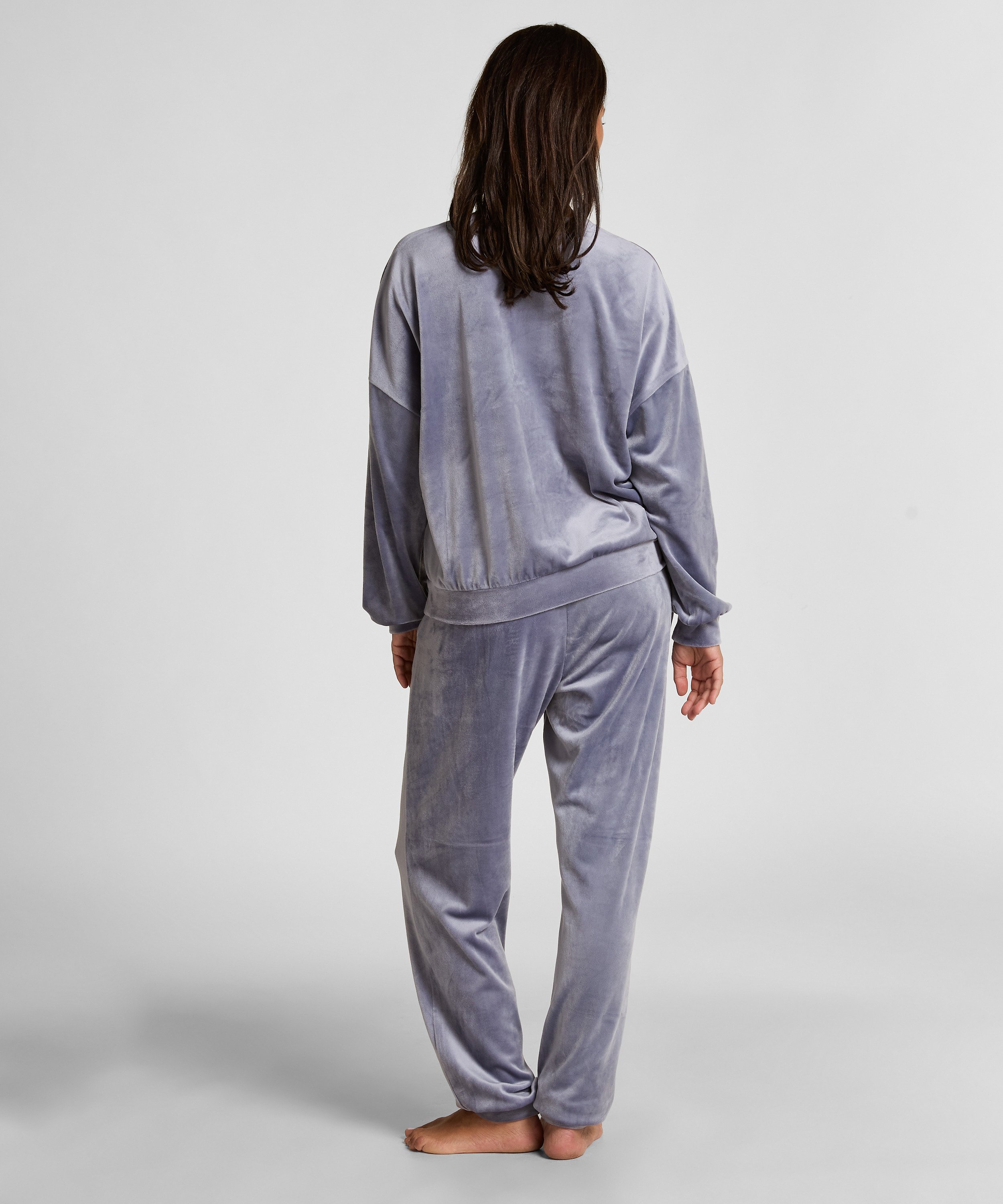 Spodnie z welurowego dresu, Niebieski, main