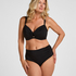 Wysokie Modelujące Majtki Bikini Luxe, Czarny