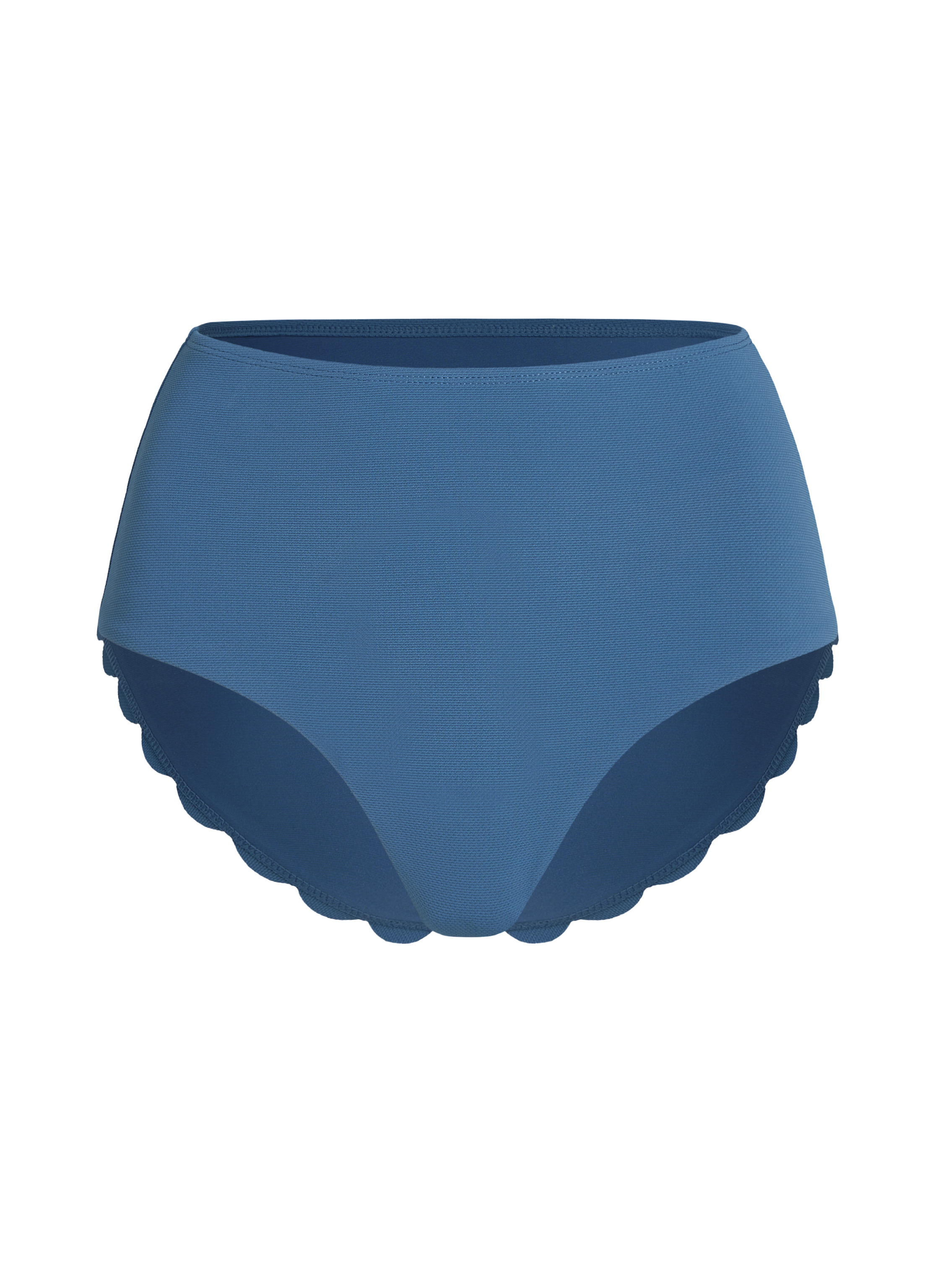 Majtki od bikini Rio w muszelkę z wysokim stanem, Niebieski, main