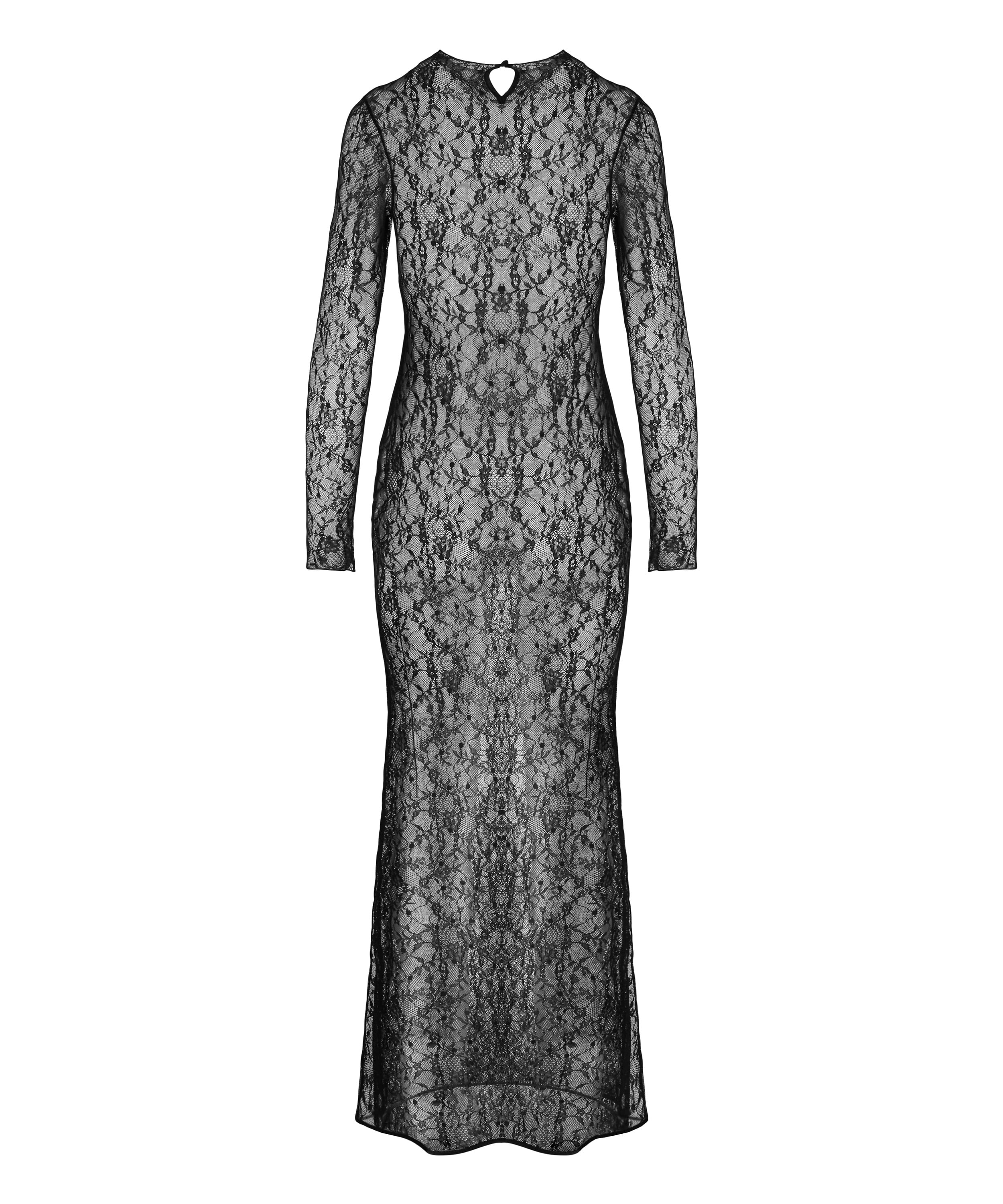 Halka Allover Lace, Czarny, main