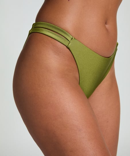 Figi bikini z wysokim wycięciem Holbox, Zielony