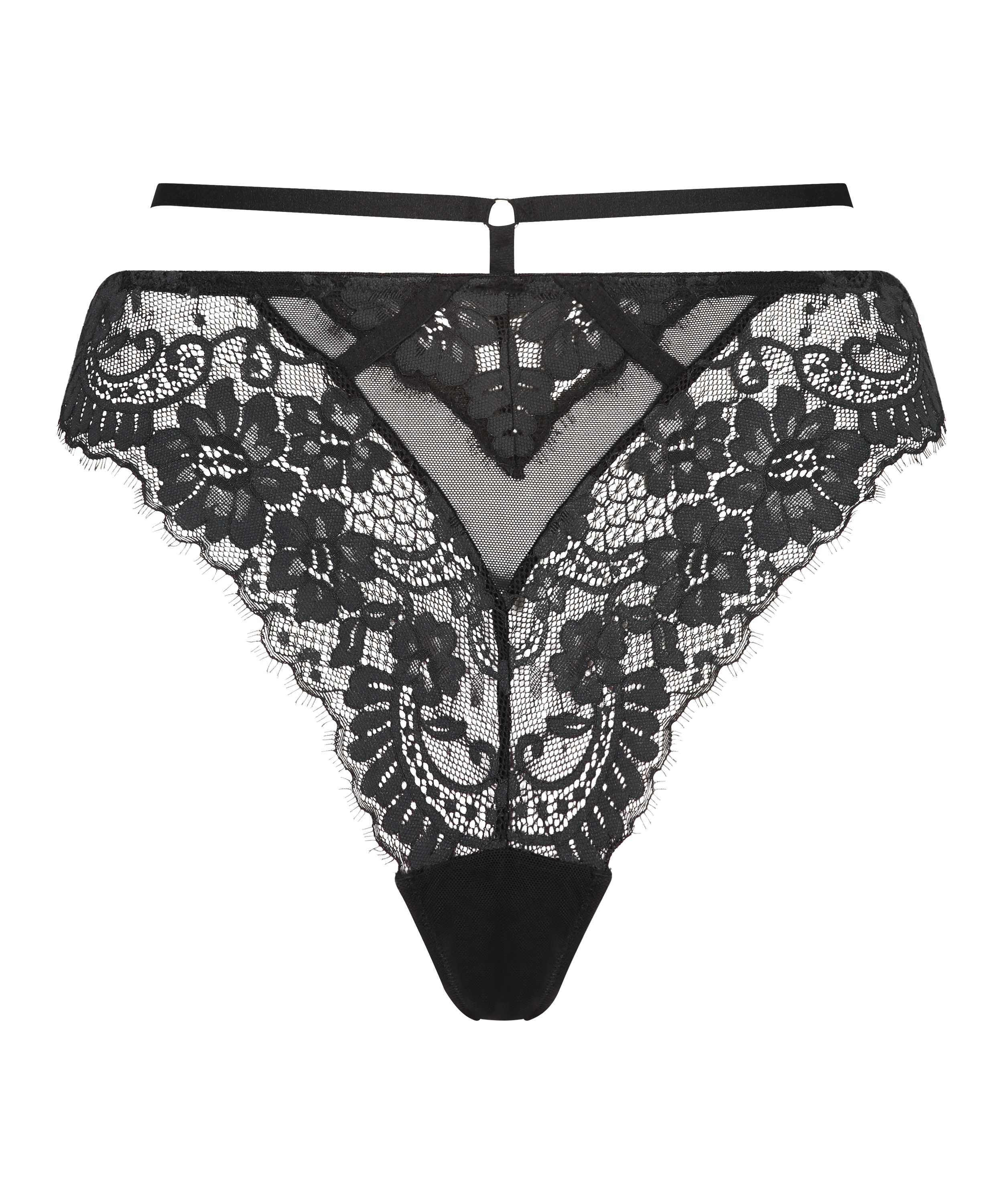 Wysoko wycięte stringi Lidia, Czarny, main